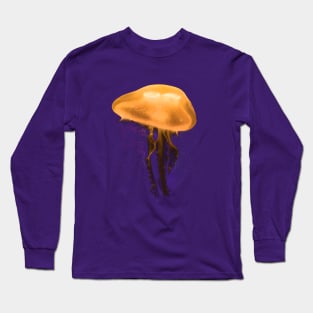 Orange Electric Jellyfish Long Sleeve T-Shirt